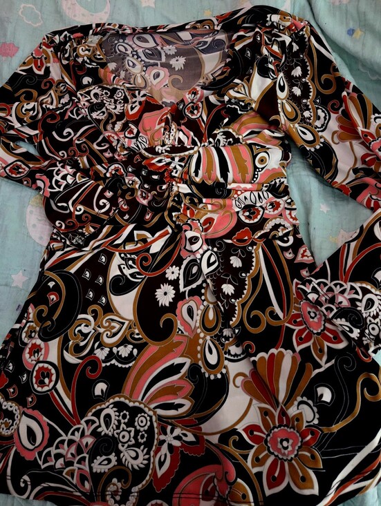 Cocomo Tops - Cocomo Multicolor Paisley V-Neck Long Sleeve Tunic